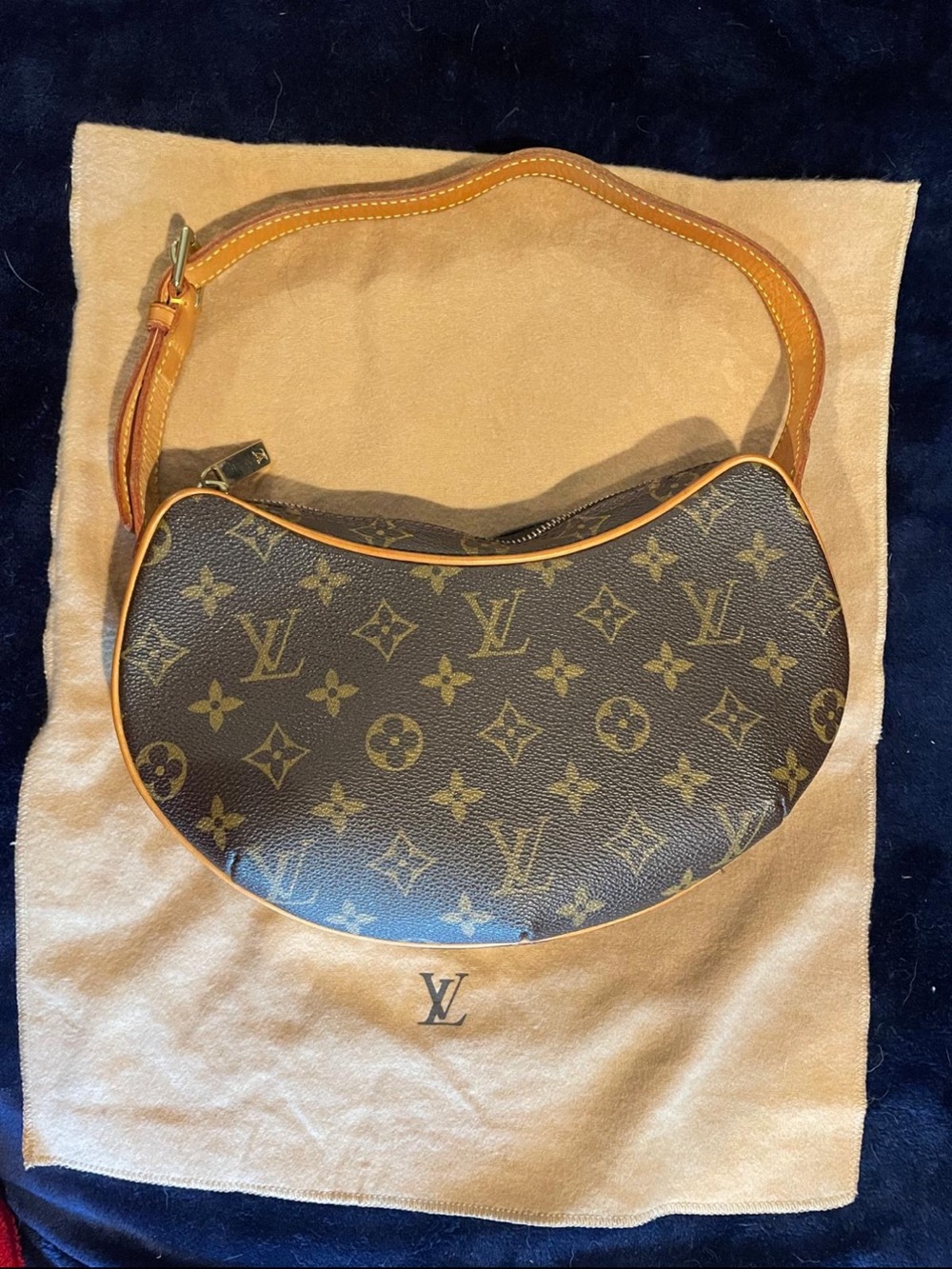 Louis Vuitton Monogram Croissant Shoulder Bag - Dark Brown & Tan